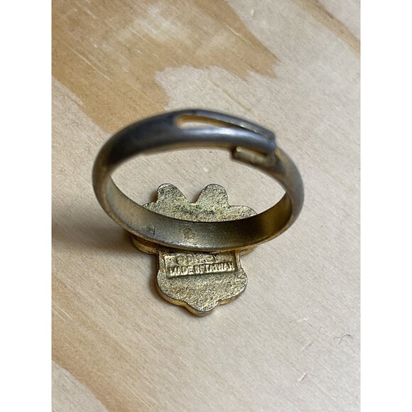 Minnie Mouse Gold-Tone Adjustable Ring With Enamel Bow - Picture 2 of 4